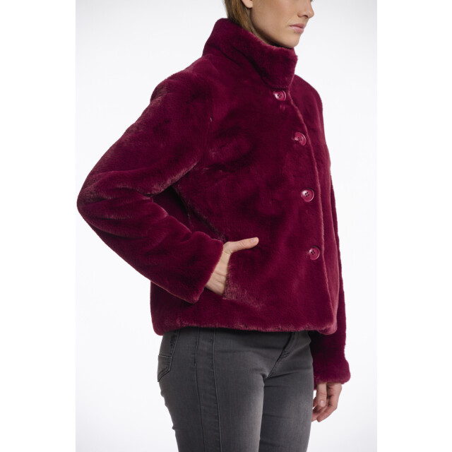 Rino & Pelle Vie.7002511 rino en pelle single breasted fake fur jacket sugar plum Vie.7002511 Sugar plum large