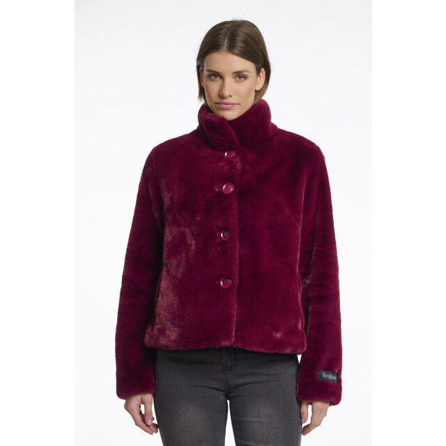 Rino & Pelle Vie.7002511 rino en pelle single breasted fake fur jacket sugar plum Vie.7002511 Sugar plum large