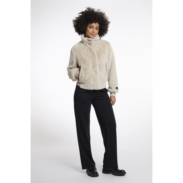 Rino & Pelle Ambra.7002511 rino en pelle short fake fur jacket birch Ambra.7002511 Birch large