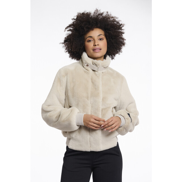 Rino & Pelle Ambra.7002511 rino en pelle short fake fur jacket birch Ambra.7002511 Birch large