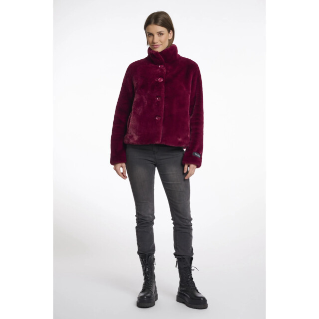 Rino & Pelle Vie.7002511 rino en pelle single breasted fake fur jacket sugar plum Vie.7002511 Sugar plum large