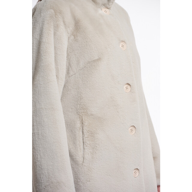 Rino & Pelle Nonna.7002511 rino en pelle single breasted fake fur coat birch Nonna.7002511 Birch large
