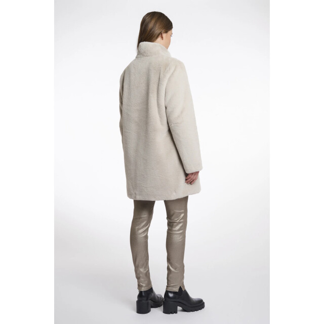 Rino & Pelle Nonna.7002511 rino en pelle single breasted fake fur coat birch Nonna.7002511 Birch large