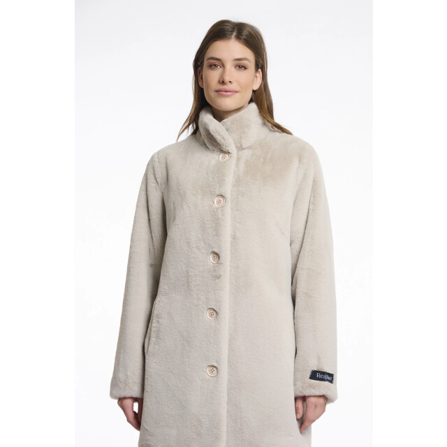Rino & Pelle Nonna.7002511 rino en pelle single breasted fake fur coat birch Nonna.7002511 Birch large