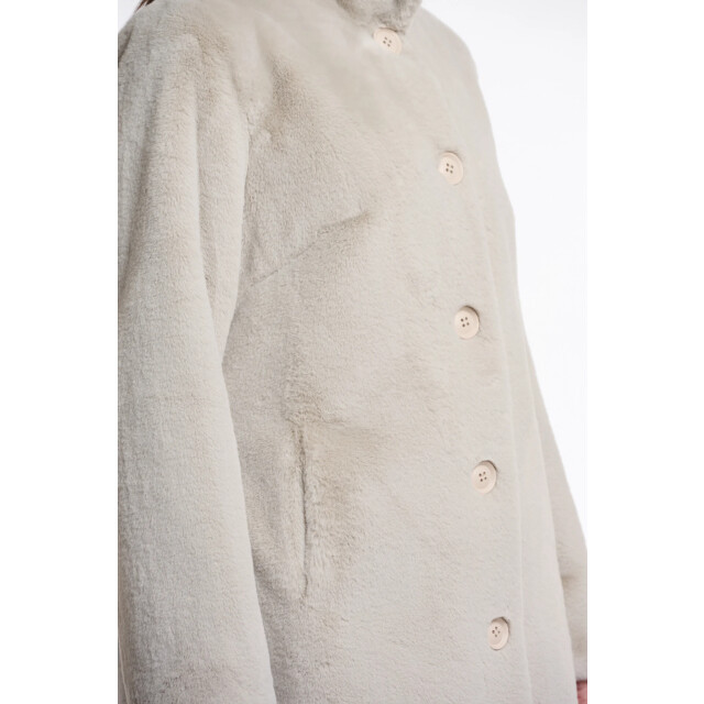 Rino & Pelle Nonna.7002511 rino en pelle single breasted fake fur coat birch Nonna.7002511 Birch large