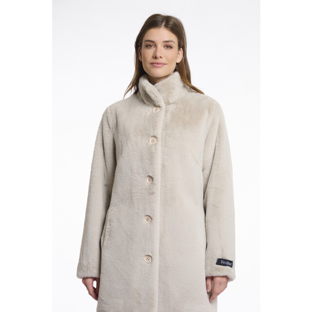 Rino & Pelle Nonna.7002511 rino en pelle single breasted fake fur coat birch Nonna.7002511 Birch large