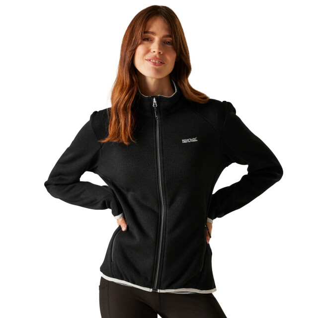Regatta Dames newhill ii full zip fleecejack UTRG11446_blackoystermushroom large Regatta Dames newhill ii full zip fleecejack UTRG11446_blackoystermushroom large