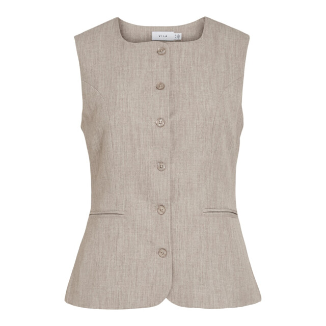 Vila Vivarone sl square neck long vest zand 4259.04.0043 large Vila Vivarone sl square neck long vest zand 4259.04.0043 large