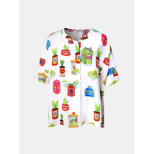 Mucho Gusto ® blouse bréscia plantenpotten patchwork MUCHO GUSTO® Blouse Bréscia Plantenpotten Patchwork large