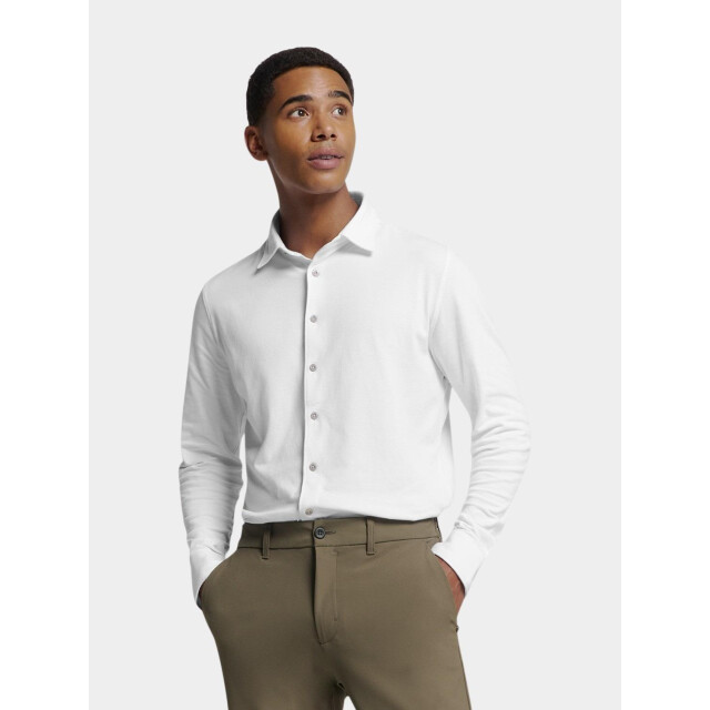 No Excess Casual hemd lange mouw shirt jersey pique stretch n4186/010 196090 large