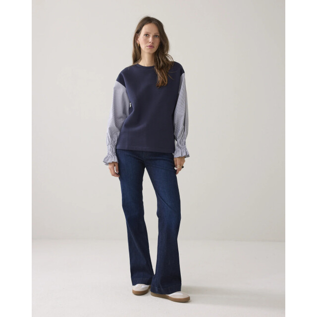 Summum 3s5188-30634 495 top sweat woven mix midnight blue 3s5188-30634 495 large