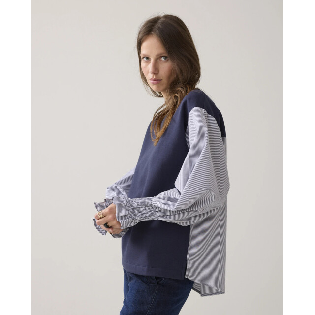 Summum 3s5188-30634 495 top sweat woven mix midnight blue 3s5188-30634 495 large