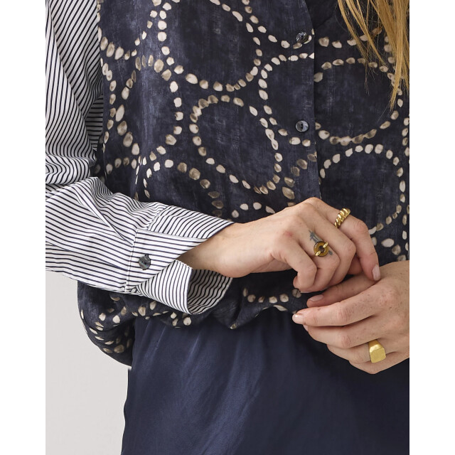 Summum 2s3329-12263 495 blouse all over print midnight blue 2s3329-12263 495 large