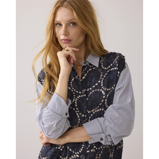 Summum 2s3329-12263 495 blouse all over print midnight blue 2s3329-12263 495 large