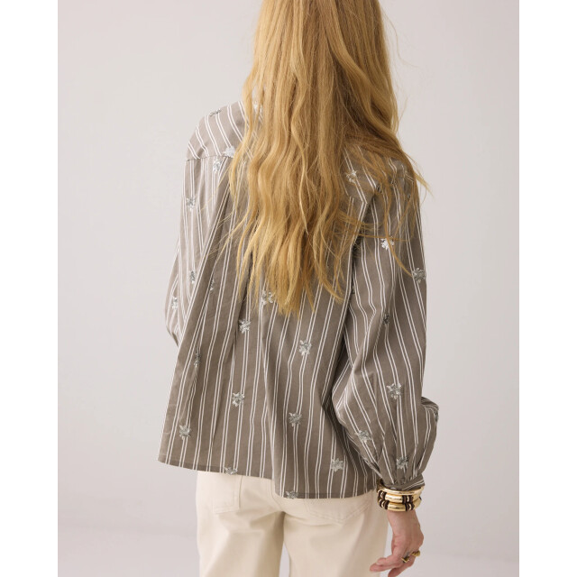 Summum 2s3328-12291 706 blouse stripe scattered embro funghi 2s3328-12291 706 large