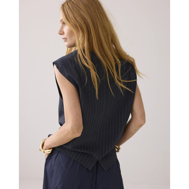 Summum 9s137-12258 495 gilet pinstripe midnight blue 9s137-12258 495 large