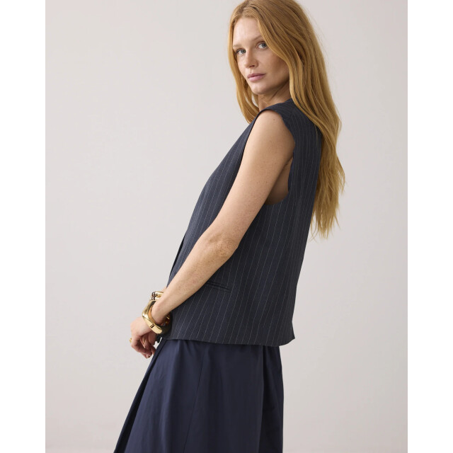 Summum 9s137-12258 495 gilet pinstripe midnight blue 9s137-12258 495 large