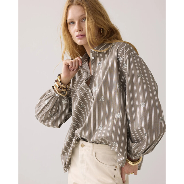 Summum 2s3328-12291 706 blouse stripe scattered embro funghi 2s3328-12291 706 large