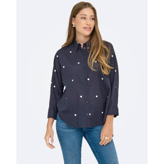 Only Blouse lange mouw 15283743 Only Blouse lange mouw voor Dames in de kleur Donker blauw - Maat XL voor Dames in de kleur Donker blauw - Maat XL large