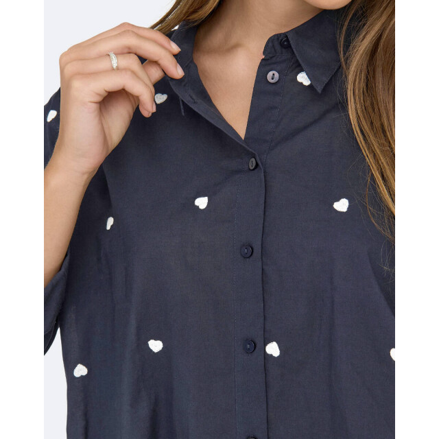 Only Blouse lange mouw 15283743 Only Blouse lange mouw voor Dames in de kleur Donker blauw - Maat XL voor Dames in de kleur Donker blauw - Maat XL large