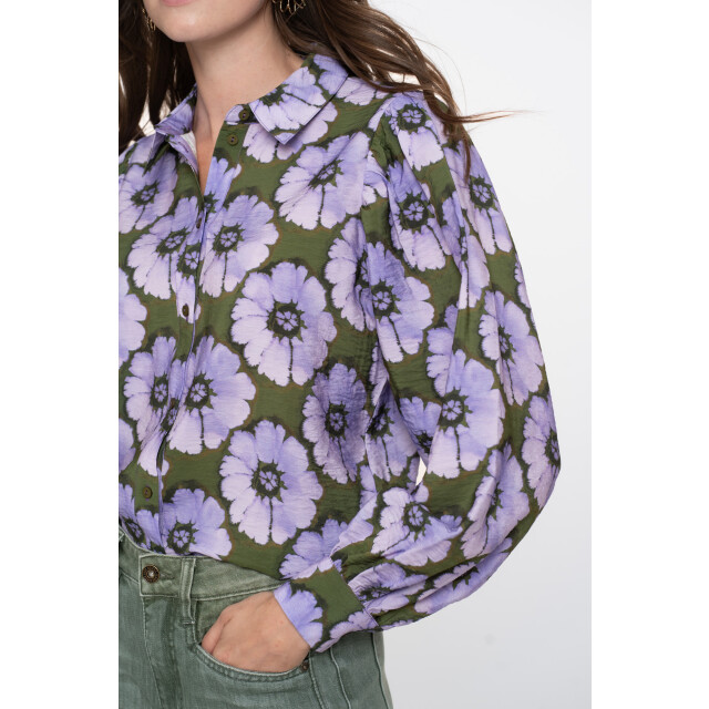 Geisha 53609-20 380 blouse print flowers purple/green 53609-20 380 large