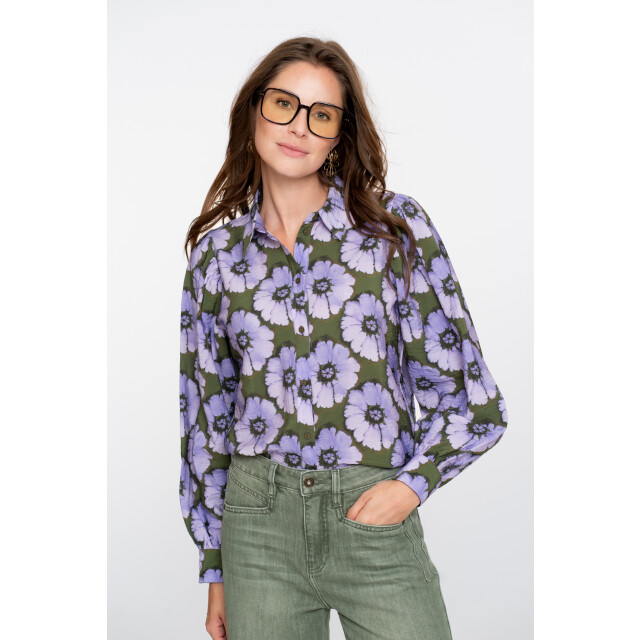 Geisha 53609-20 380 blouse print flowers purple/green 53609-20 380 large