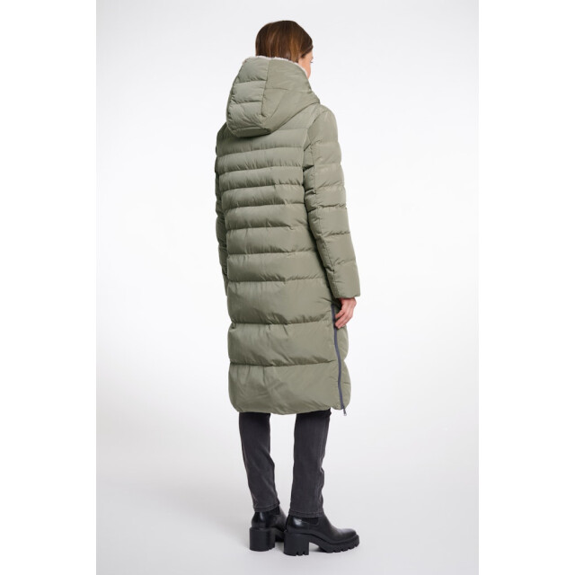 Rino & Pelle long padded hooded coat with faux fur keilafur.7002511 10917 green ash stone 06111.340.0009 large Rino & Pelle long padded hooded coat with faux fur keilafur.7002511 10917 green ash stone 06111.340.0009 large