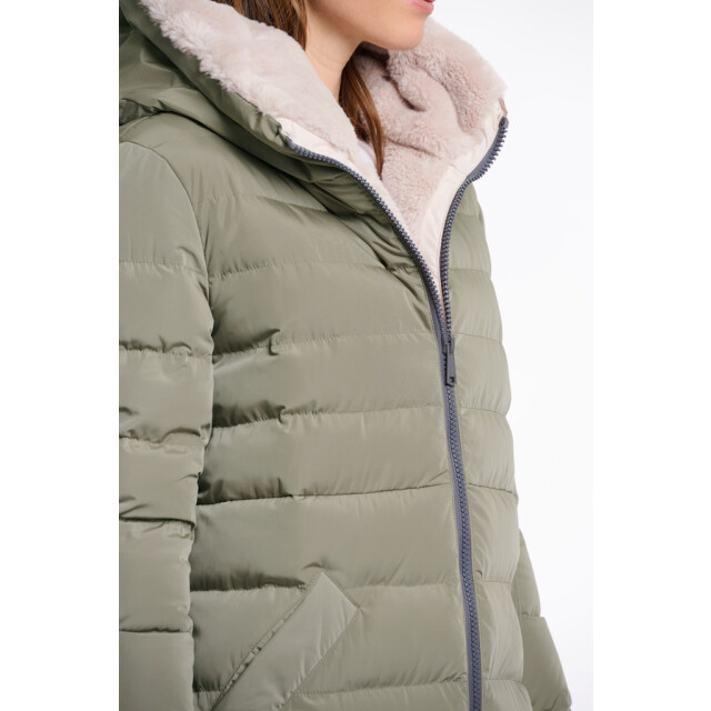 Rino & Pelle long padded hooded coat with faux fur keilafur.7002511 10917 green ash stone 06111.340.0009 large Rino & Pelle long padded hooded coat with faux fur keilafur.7002511 10917 green ash stone 06111.340.0009 large