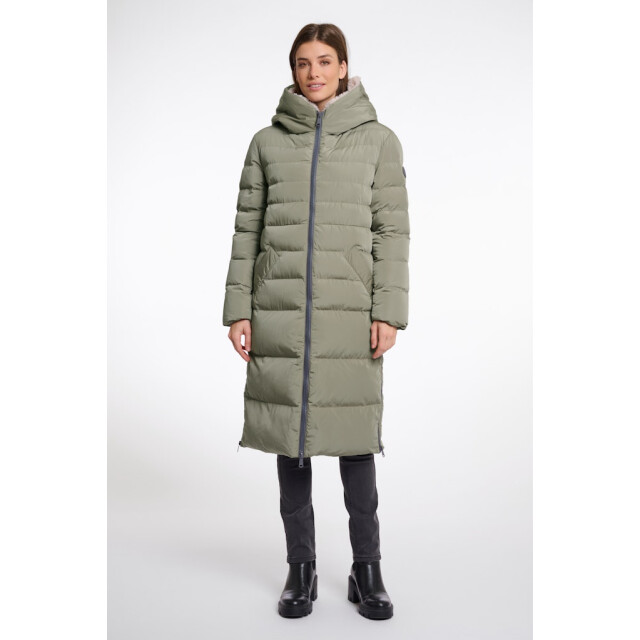 Rino & Pelle long padded hooded coat with faux fur keilafur.7002511 10917 green ash stone 06111.340.0009 large Rino & Pelle long padded hooded coat with faux fur keilafur.7002511 10917 green ash stone 06111.340.0009 large