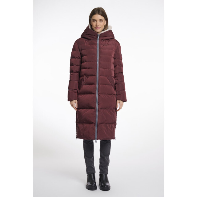Rino & Pelle long padded hooded coat with faux fur keilafur.7002511 10918 chocolate bean stone 06111.680.0119 large
