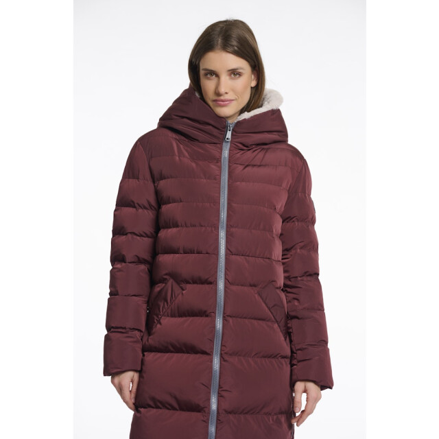 Rino & Pelle long padded hooded coat with faux fur keilafur.7002511 10918 chocolate bean stone 06111.680.0119 large