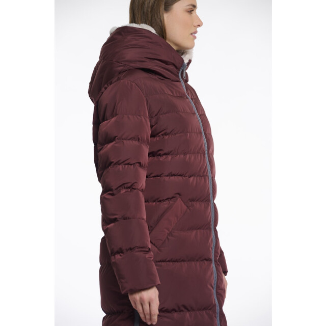 Rino & Pelle long padded hooded coat with faux fur keilafur.7002511 10918 chocolate bean stone 06111.680.0119 large