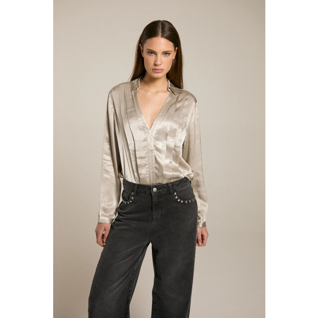 Homage to Denim H-cw25m29 blouse with pleated detail H-CW25M29 Blouse With Pleated Detail large