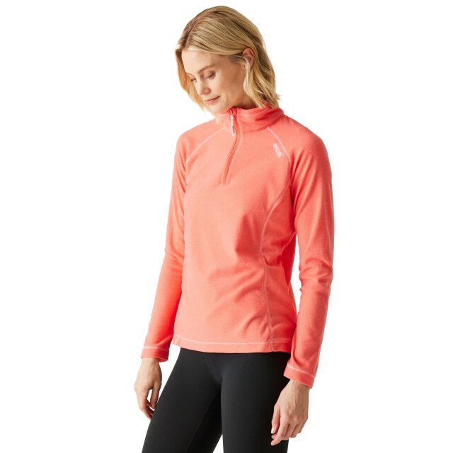 Regatta Geweldige outdoor dames montes half zip fleece top UTRG1953_peachbloomshellpink large