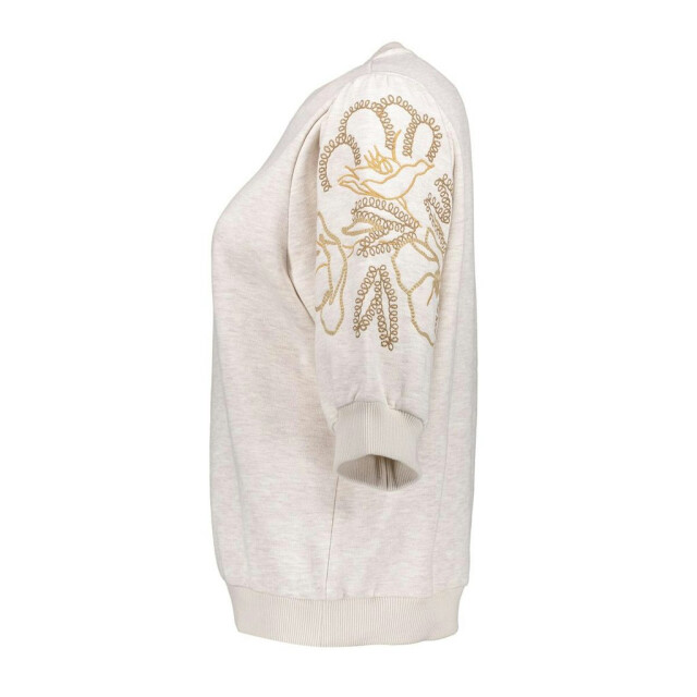 Geisha Sweater short sleeve embroidery beige 4209.05.0035 large