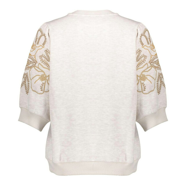Geisha Sweater short sleeve embroidery beige 4209.05.0035 large