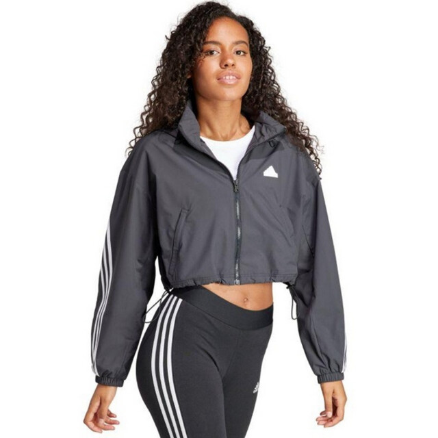 Adidas Dames future icons 3 stripes wind rdy jas UTPP5806_grey large Adidas Dames future icons 3 stripes wind rdy jas UTPP5806_grey large