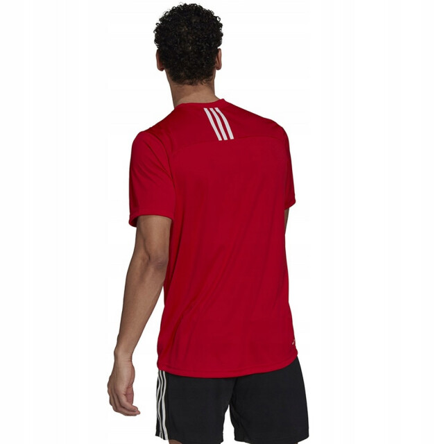 Adidas Heren designed to move 3 stripes primeblue sport t-shirt UTPP4928_red large