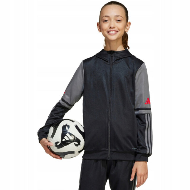 Adidas Kinder squadra 25 full zip hoodie UTPP4957_blackgreysilver large Adidas Kinder squadra 25 full zip hoodie UTPP4957_blackgreysilver large