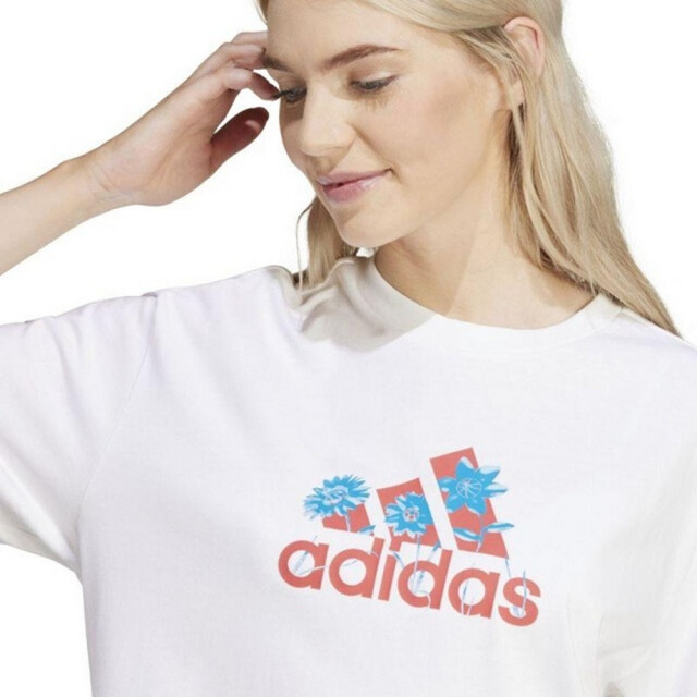 Adidas Dames badge of sport bloemen t-shirt UTPP4587_white large