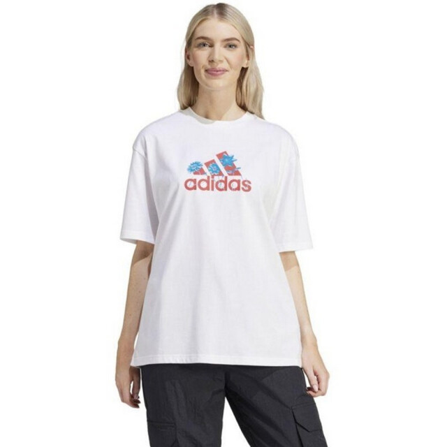 Adidas Dames badge of sport bloemen t-shirt UTPP4587_white large