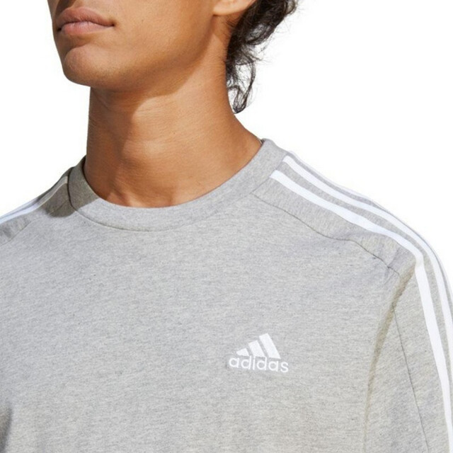 Adidas Heren essentials 3 stripes single jersey t-shirt UTPP4633_silvergrey large Adidas Heren essentials 3 stripes single jersey t-shirt UTPP4633_silvergrey large
