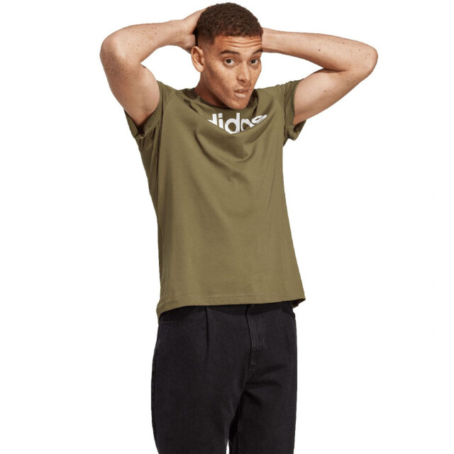 Adidas Heren essentials linear geborduurd logo single jersey t-shirt UTPP4352_brown large Adidas Heren essentials linear geborduurd logo single jersey t-shirt UTPP4352_brown large