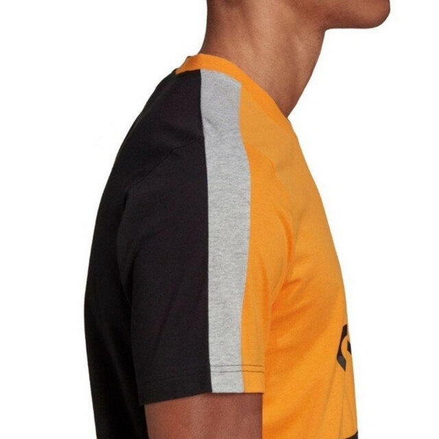Adidas Heren essentials colour block single jersey t-shirt UTPP4226_blackorange large