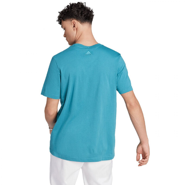 Adidas Heren essentials linear geborduurd logo single jersey t-shirt UTPP4352_blue large