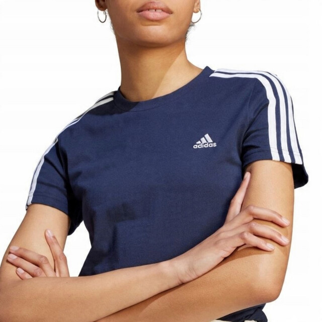 Adidas Dames essentials 3 strepen slim t-shirt UTPP4006_navyblue large
