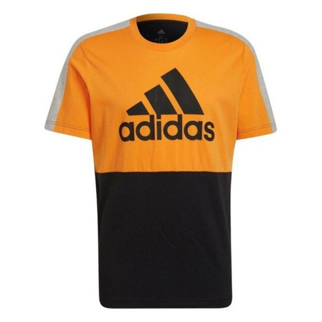 Adidas Heren essentials colour block single jersey t-shirt UTPP4226_blackorange large