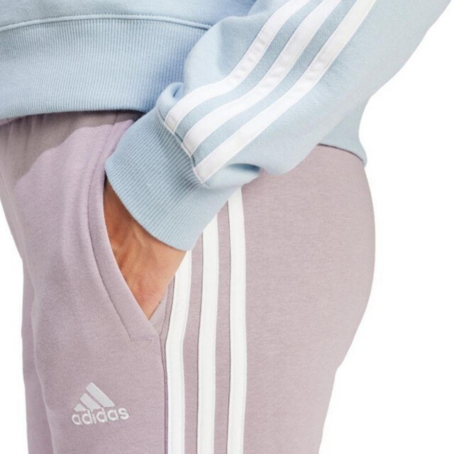 Adidas Dames essentials fleece 3 strepen joggingbroek UTPP3664_violet large Adidas Dames essentials fleece 3 strepen joggingbroek UTPP3664_violet large