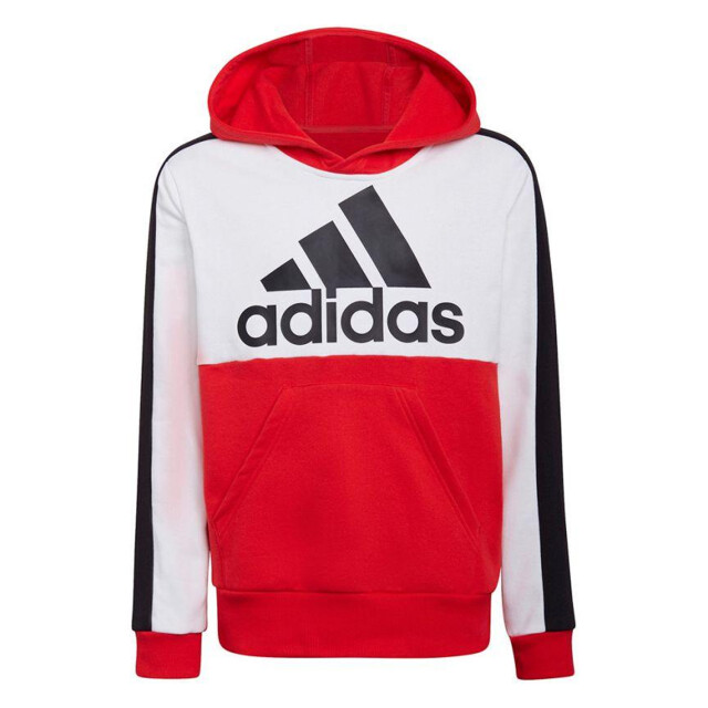 Adidas Kinder/kids kleurblok fleece hoodie UTPP3710_whitered large Adidas Kinder/kids kleurblok fleece hoodie UTPP3710_whitered large