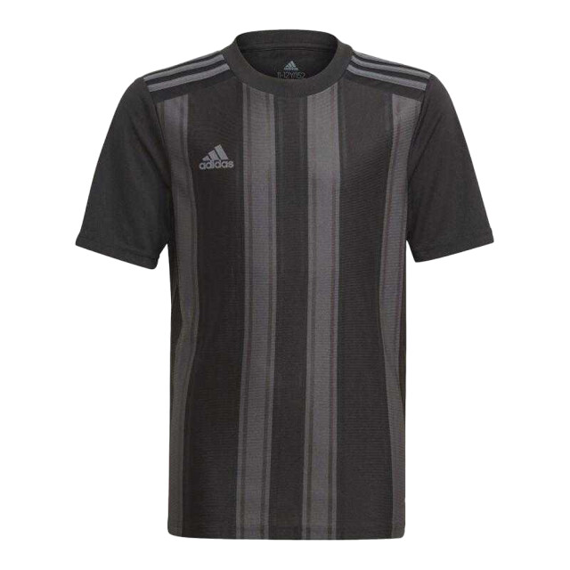 Adidas Kinderen/kinderen 21 contrast gestreept t-shirt UTPP2414_blackgreysilver large Adidas Kinderen/kinderen 21 contrast gestreept t-shirt UTPP2414_blackgreysilver large